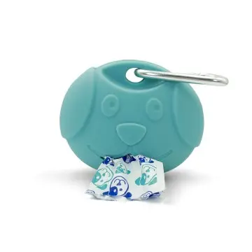 Blue Silicone Dog-Shaped Pet Waste Bag Dispenser | Unique Poop Bag Holder for Leash | Custom Logo & Small-Batch Orders